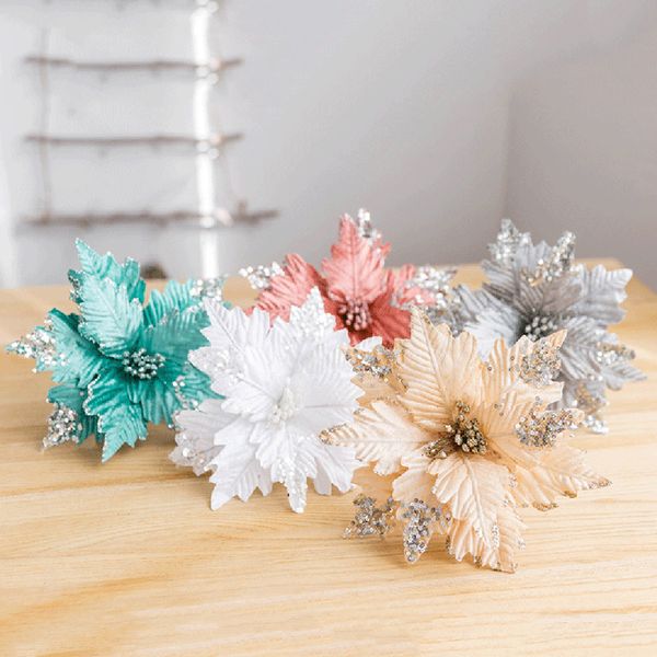 25cm christmas artificial flowers glitter diy fake flowers christmas party home garden decoration flower head wedding decoration
25cm christmas artificial flowers glitter diy fake flowers christmas party home garden decoration flower head wedding decoration