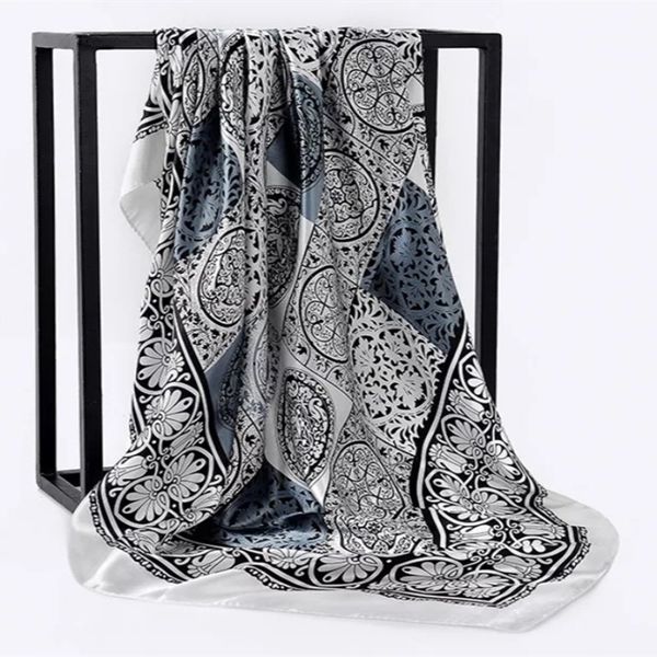 classic 90cm square women's chiffon scarf office women's silk scarf shawl fashion headscarf bag, Blue;gray
classic 90cm square women's chiffon scarf office women's silk scarf shawl fashion headscarf bag, Blue;gray