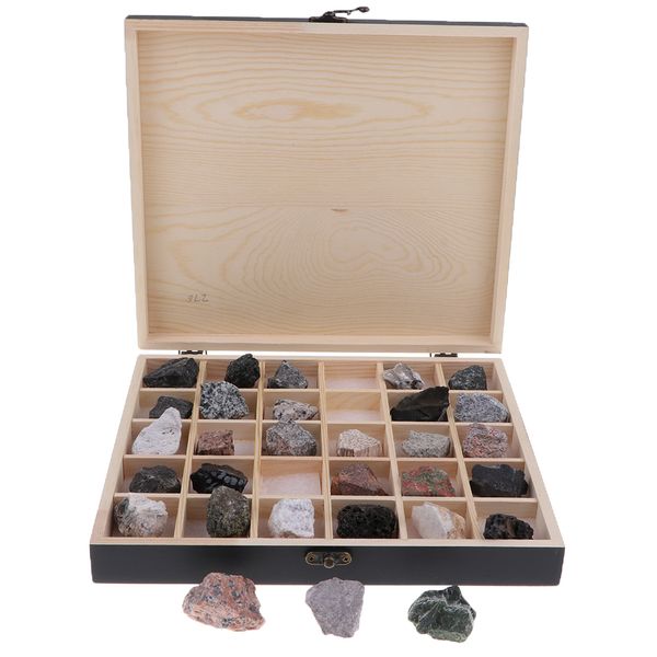 rock & mineral collection - igneous rock set geology specimens earth science educational - wooden box of 30 pieces assorted magmatic rocks
rock & mineral collection - igneous rock set geology specimens earth science educational - wooden box of 30 pieces assorted magmatic rocks