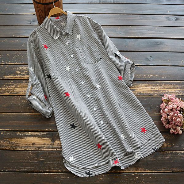 women shirt cotton new 2020 spring casual big size half sleeve embroidery pockets mori girl loose fashion women, White
women shirt cotton new 2020 spring casual big size half sleeve embroidery pockets mori girl loose fashion women, White