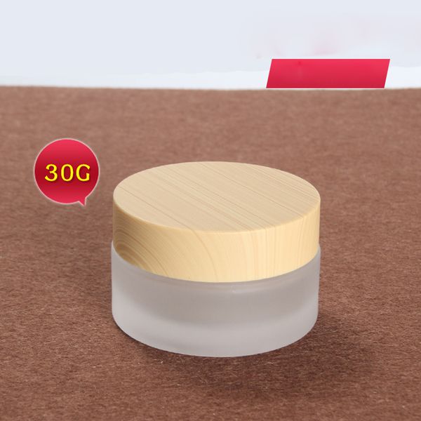 30g frosted glass facial cream jar skin care cream refillable bottle cosmetic container with wood grain lid
30g frosted glass facial cream jar skin care cream refillable bottle cosmetic container with wood grain lid