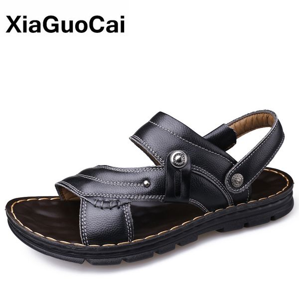 summer man sandals slippers two uses genuine leather men beach shoes outdoor message casual male sandal classic, Black
summer man sandals slippers two uses genuine leather men beach shoes outdoor message casual male sandal classic, Black