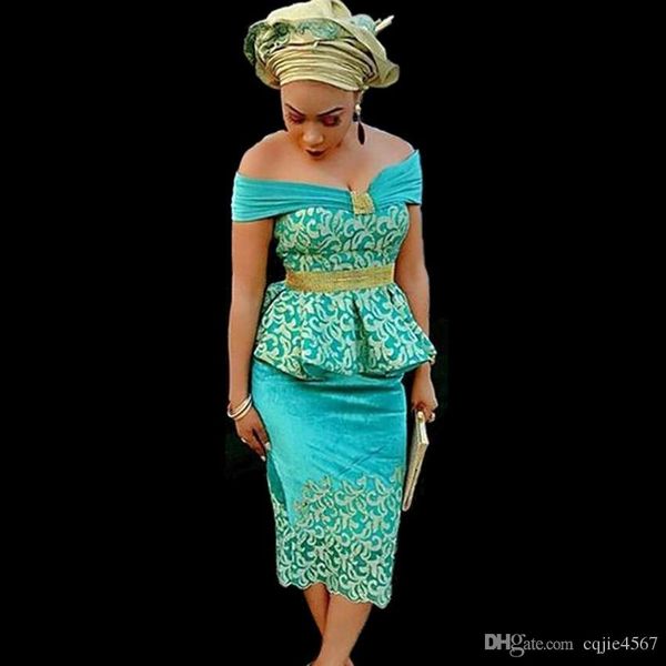 2019 new green off shoulder gold lace satin african nigerian peplum evening dress tea-length sheath women evening formal gowns vestidos, Black;red
2019 new green off shoulder gold lace satin african nigerian peplum evening dress tea-length sheath women evening formal gowns vestidos, Black;red
