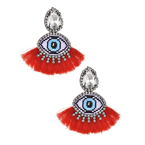 bohemian red beaded eyes tassel earrings for women design wedding jewelry vintage handmade colorful fringed drop earrings, Silver
bohemian red beaded eyes tassel earrings for women design wedding jewelry vintage handmade colorful fringed drop earrings, Silver