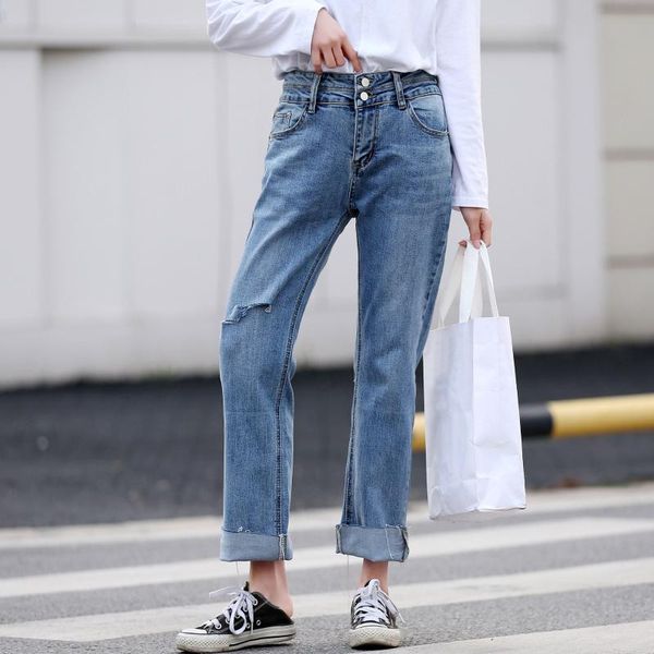 women's jeans women spring lady straight pants female blue denim trousers stretch holes loose fashion plus size pantalones d6 8832
women's jeans women spring lady straight pants female blue denim trousers stretch holes loose fashion plus size pantalones d6 8832