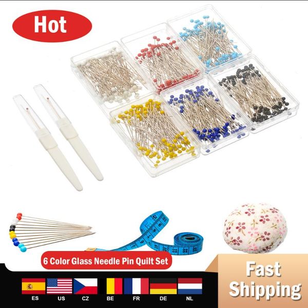 1 set 6 color glass needle pin quilt set hand tool sewing needles for crafting sewing household diy accessories, Black
1 set 6 color glass needle pin quilt set hand tool sewing needles for crafting sewing household diy accessories, Black