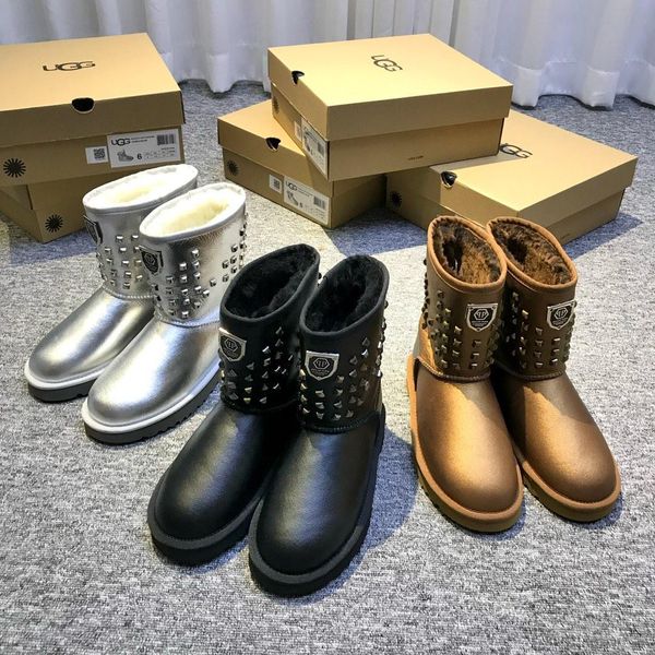 australia women's w valentina snow boots classic waterproof sheepskin leather fur lined short winter snow boots for women, Black
australia women's w valentina snow boots classic waterproof sheepskin leather fur lined short winter snow boots for women, Black