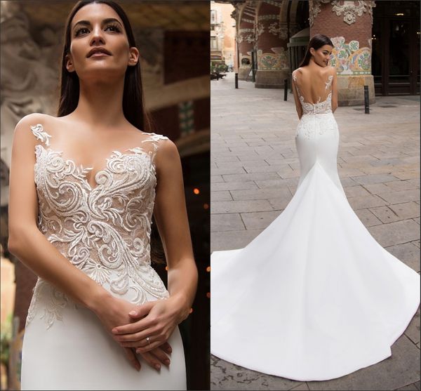 2019 white sleeveless mermaid wedding dress beackless lace appliqued beach bohemian boho bridal gowb custom made
2019 white sleeveless mermaid wedding dress beackless lace appliqued beach bohemian boho bridal gowb custom made