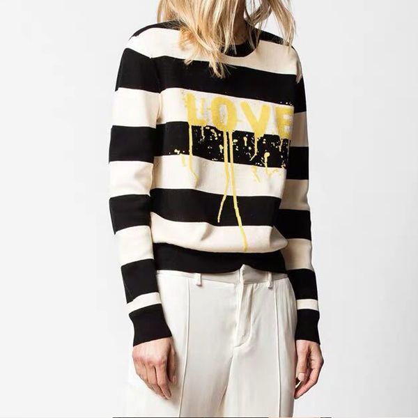 women sweater 2019 autumn / winter new sweet girl wind love letter print stripes loose lazy wind women sweater, White;black
women sweater 2019 autumn / winter new sweet girl wind love letter print stripes loose lazy wind women sweater, White;black