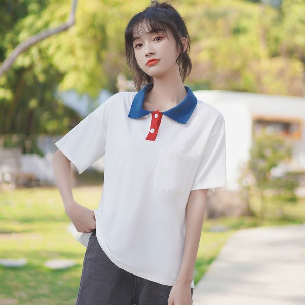 2020 summer new short sleeve shirt women fake two women's slim turn down collar shirt, White
2020 summer new short sleeve shirt women fake two women's slim turn down collar shirt, White