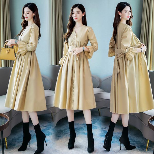 coat female in the autumn long new han edition 2020 show thin waist single-breasted nine points in the sleeve long coat, Tan;black
coat female in the autumn long new han edition 2020 show thin waist single-breasted nine points in the sleeve long coat, Tan;black