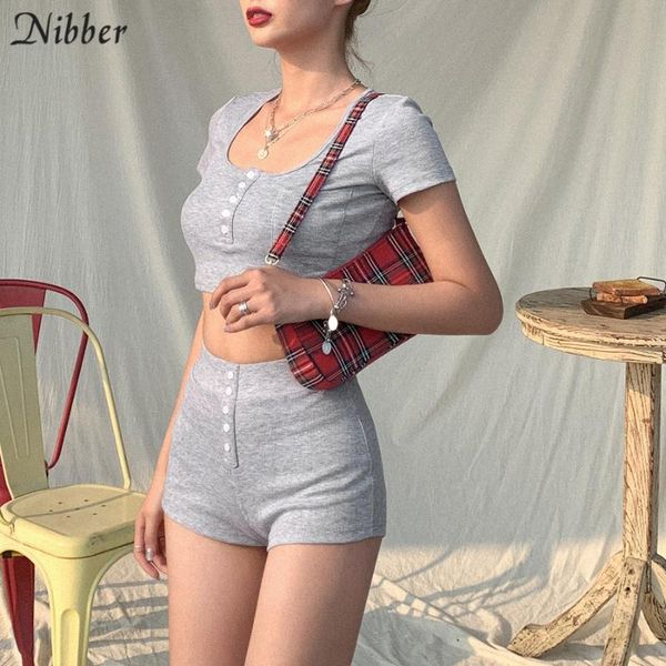 nibber gray slim fit soft minimalist two-piece set woman 2020 summer mujer casual street pure crop female shorts home suit, White
nibber gray slim fit soft minimalist two-piece set woman 2020 summer mujer casual street pure crop female shorts home suit, White