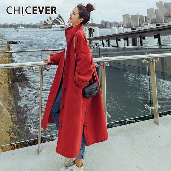 chicever 2019 spring autumn women's windbreakers stand collar long sleeve loose hem split trench coat korean fashion clothes new, Tan;black
chicever 2019 spring autumn women's windbreakers stand collar long sleeve loose hem split trench coat korean fashion clothes new, Tan;black