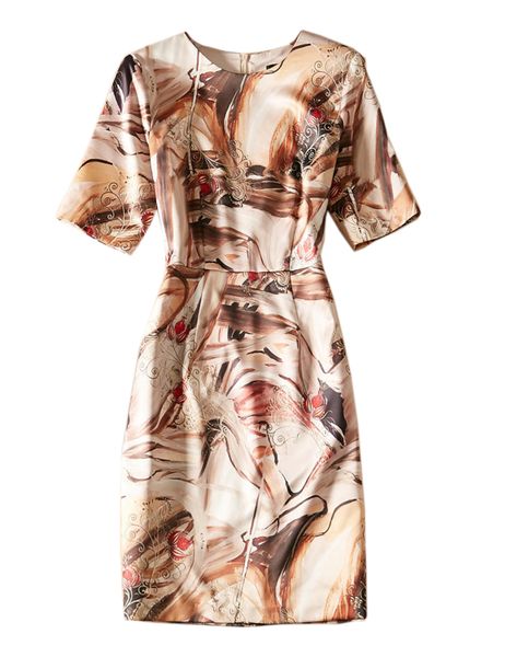vintage print women sheath dress round neck short sleeve casual dresses 08k1957, Black;gray
vintage print women sheath dress round neck short sleeve casual dresses 08k1957, Black;gray