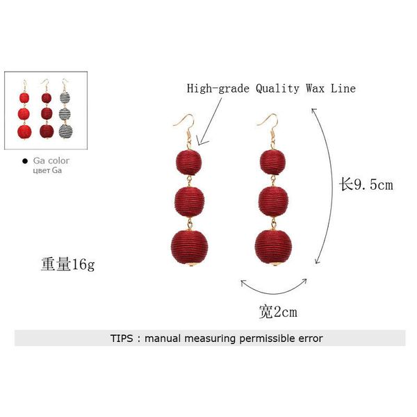 tassel three large ball long linear dangle drop earrings bohemia wash waterproof wax line pendant earrings jewelry, Silver
tassel three large ball long linear dangle drop earrings bohemia wash waterproof wax line pendant earrings jewelry, Silver