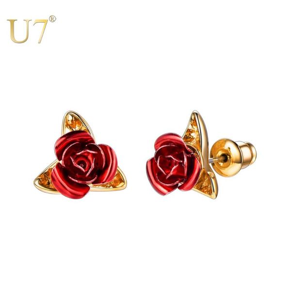 u7 cute red rose metal flowers stud earring for women lady romantic gift brincos wedding earrings party jewelry bijoux e1014, Golden;silver
u7 cute red rose metal flowers stud earring for women lady romantic gift brincos wedding earrings party jewelry bijoux e1014, Golden;silver