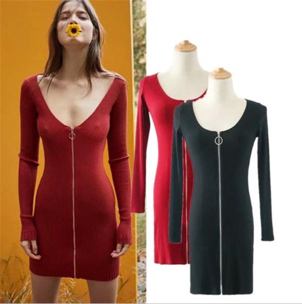 solid color zipper women dresses casual slim long sleeved dark v-neck bodycon dresses fashion women party dresses, Black;gray
solid color zipper women dresses casual slim long sleeved dark v-neck bodycon dresses fashion women party dresses, Black;gray