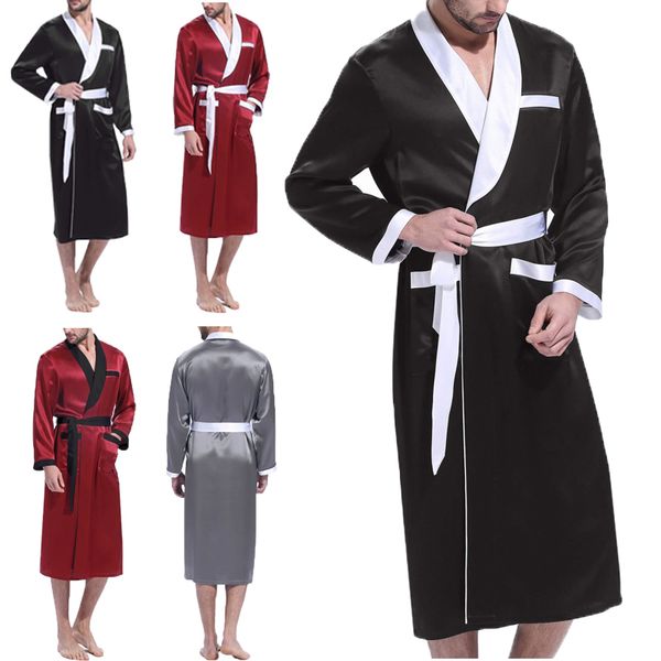 incerun men comfy sleepwear casual long sleeve v neck bathrobes man loose patchwork nightgown fashion lace up dressing gown 5xl, Black;brown
incerun men comfy sleepwear casual long sleeve v neck bathrobes man loose patchwork nightgown fashion lace up dressing gown 5xl, Black;brown