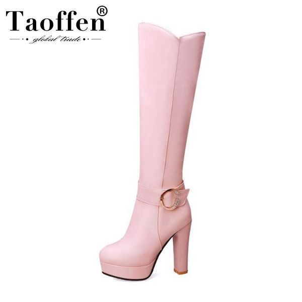 taoffen women plus size 33-44 platform knee high boots buckle high heel long boots daily office work shoes women footwear, Black
taoffen women plus size 33-44 platform knee high boots buckle high heel long boots daily office work shoes women footwear, Black