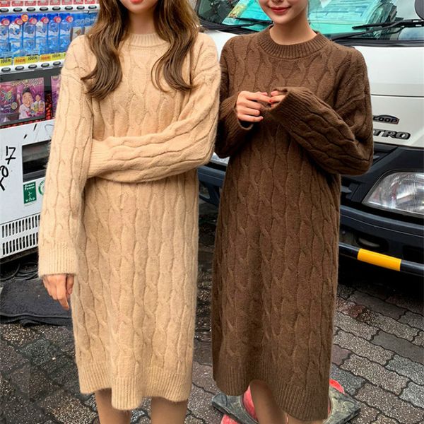 women autumn winter pullover twist sweater dress ladies long sleeve maxi knitted vestidos robe pull femme sukienki jurken, White;black
women autumn winter pullover twist sweater dress ladies long sleeve maxi knitted vestidos robe pull femme sukienki jurken, White;black