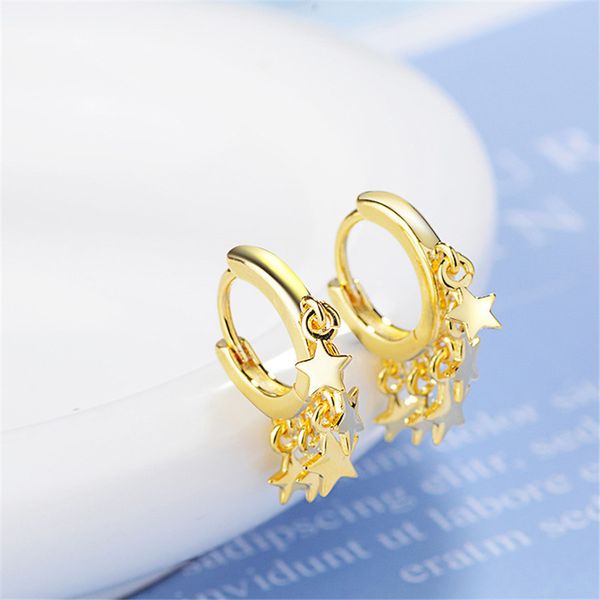 fashion gold silver colors hoop earrings luxury designer star earring for women korea stud jewelry new year gifts, Golden;silver 
fashion gold silver colors hoop earrings luxury designer star earring for women korea stud jewelry new year gifts, Golden;silver