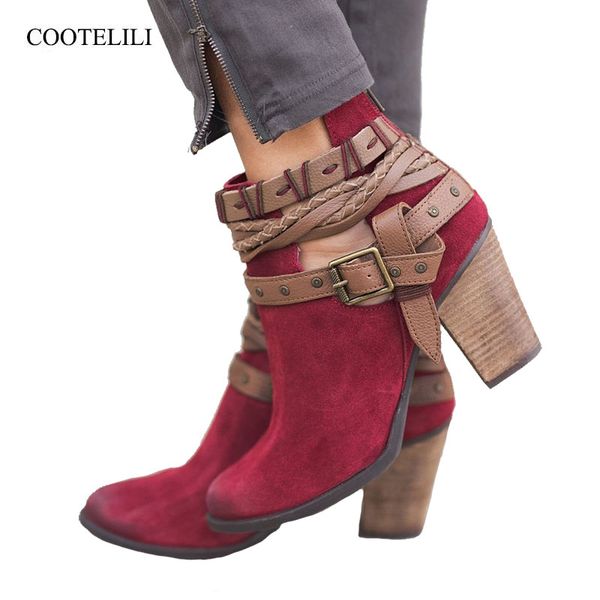 cootelili plus size high heels red shoes woman suede leather ankle boots for women rivet ladies boots cool wedge pumps 34-43, Black
cootelili plus size high heels red shoes woman suede leather ankle boots for women rivet ladies boots cool wedge pumps 34-43, Black