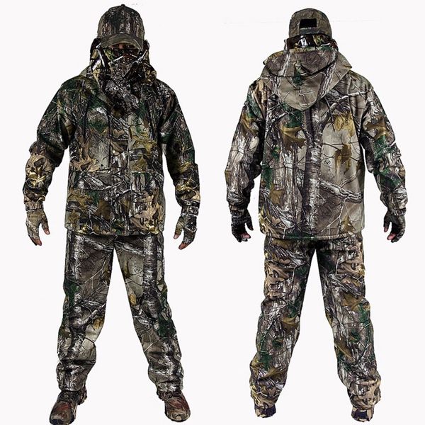 4 pc winter bionic camouflage hunting suits outdoor tactical hiking clothing jacket pants windbreaker hoodie gloves hat, Camo
4 pc winter bionic camouflage hunting suits outdoor tactical hiking clothing jacket pants windbreaker hoodie gloves hat, Camo