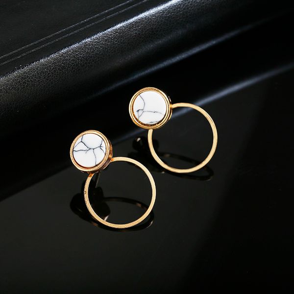 new simple stud earrings for women double round circle ear jewelry white stone personalized earrings wholesale, Golden;silver
new simple stud earrings for women double round circle ear jewelry white stone personalized earrings wholesale, Golden;silver
