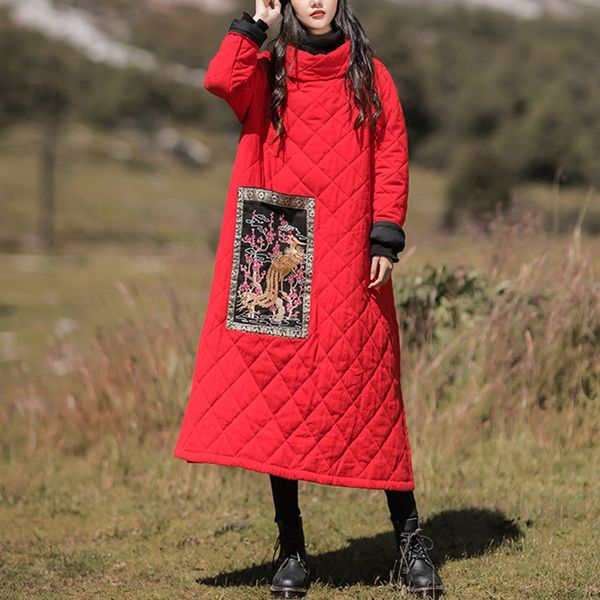 lzjn winter coat warm women's jacket cotton-padded clothes heap collar fashion outerwear embroidery long jacket parka plus size, Black
lzjn winter coat warm women's jacket cotton-padded clothes heap collar fashion outerwear embroidery long jacket parka plus size, Black