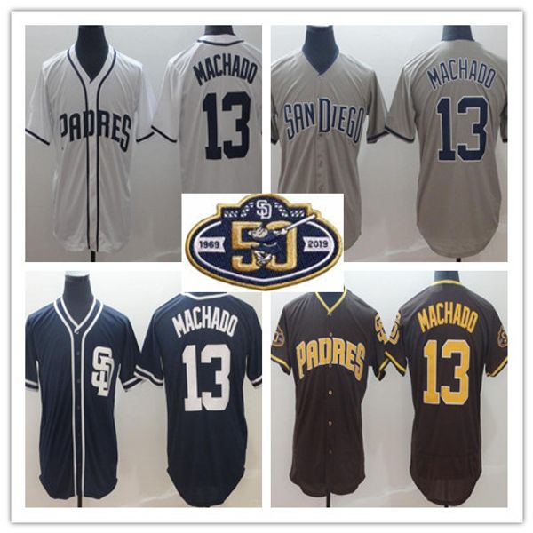 Manny Machado 13 San Diego 50TH PATCH Padres Baseball mens Jerseys Jersey Embroidery Logos 100% Stitched jersey
Manny Machado 13 San Diego 50TH PATCH Padres Baseball mens Jerseys Jersey Embroidery Logos 100% Stitched jersey