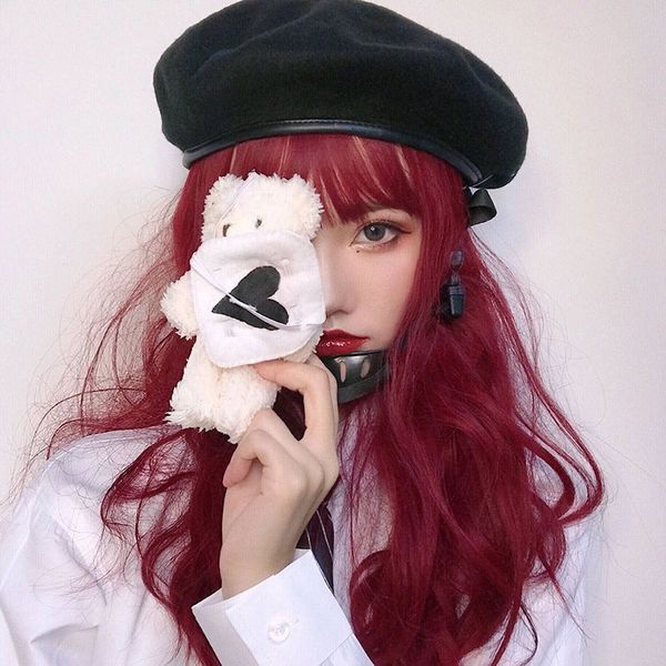 wig female orange corn teddy wool roll air bangs long foam face net red cos full hair set, Black
wig female orange corn teddy wool roll air bangs long foam face net red cos full hair set, Black