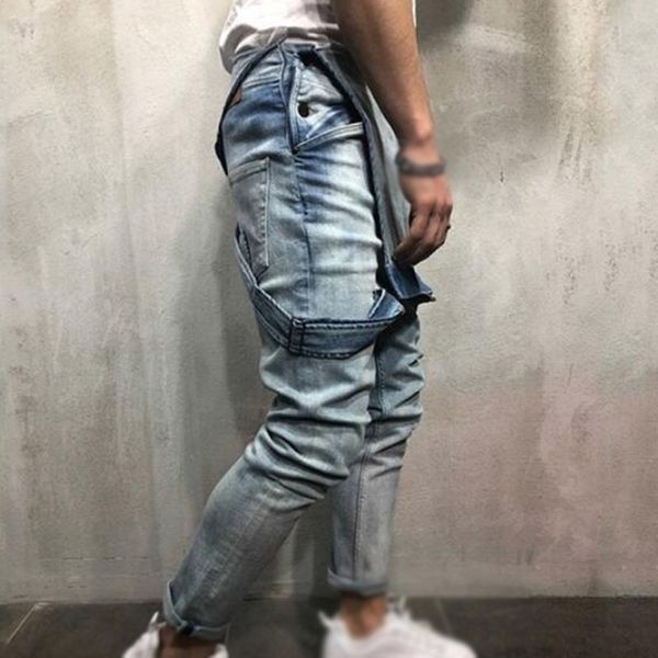 men's fashion jumpsuits oversize denim overalls loose casual holes summer skinny jumpsuits, Blue
men's fashion jumpsuits oversize denim overalls loose casual holes summer skinny jumpsuits, Blue
