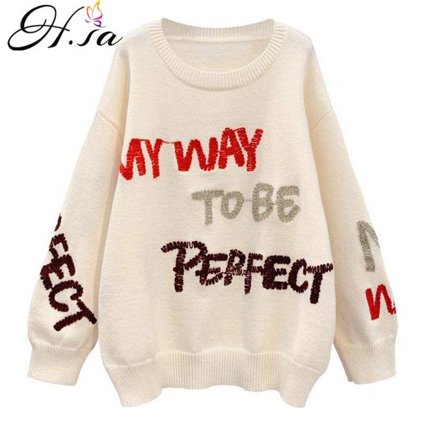 h.sa women winter sweaters pull femme 2019 casual knit jumpers letters patchwork pink chic sweater jumpers robe pull christmas, White;black
h.sa women winter sweaters pull femme 2019 casual knit jumpers letters patchwork pink chic sweater jumpers robe pull christmas, White;black