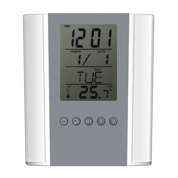 digital alarm clock temperature display table pencil case organizer