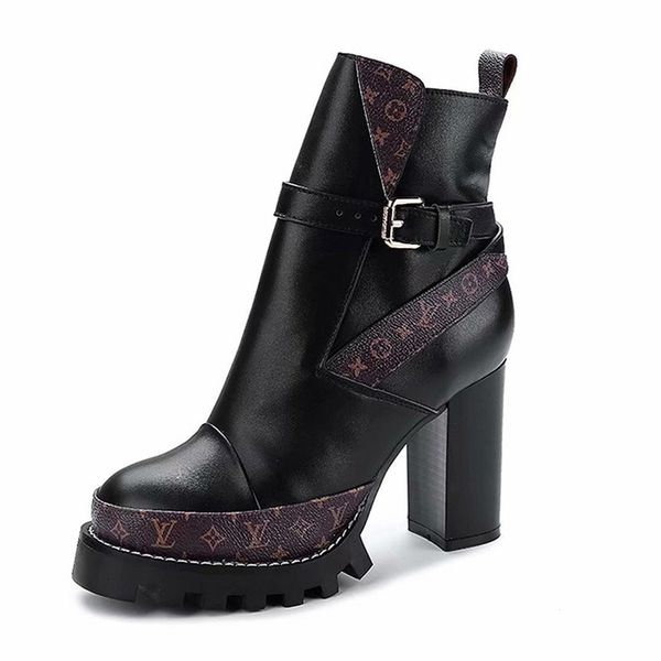 europe and america autumn and winter super high-heeled platform thick with ankle boots female retro round head belt buckle martin boot, Black
europe and america autumn and winter super high-heeled platform thick with ankle boots female retro round head belt buckle martin boot, Black