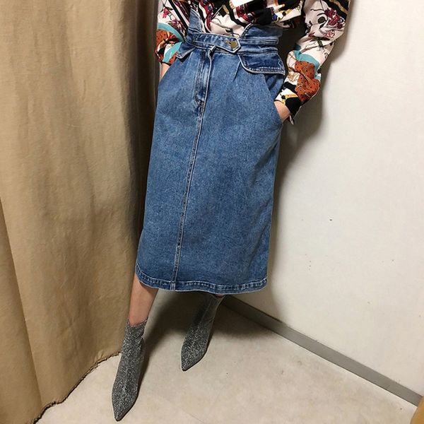 high slim waist midi jean skirt women straight loose streetwear skirts female pockets denim skirts 2019 spring summer, Black
high slim waist midi jean skirt women straight loose streetwear skirts female pockets denim skirts 2019 spring summer, Black