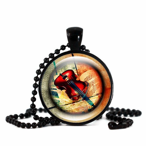 new retro violin glass pendant necklace music jewelry black bead chain necklace music gifts
new retro violin glass pendant necklace music jewelry black bead chain necklace music gifts