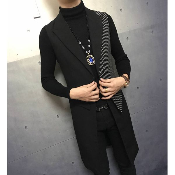 fashion mens sleeveless one button long coats cotton lapel vest waistcoat casual x16, Black;white
fashion mens sleeveless one button long coats cotton lapel vest waistcoat casual x16, Black;white