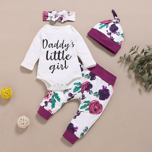 4pcs newborn baby girls clothes daddy's little girl romper jumpsuit+floral pants outfits infant girl clothing set for baby, White
4pcs newborn baby girls clothes daddy's little girl romper jumpsuit+floral pants outfits infant girl clothing set for baby, White