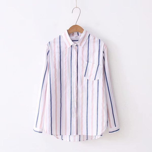 women's blouses & shirts spring 2021 lapel solid color shirt bottoming blouse women slim long cotton denim colorful striped, White
women's blouses & shirts spring 2021 lapel solid color shirt bottoming blouse women slim long cotton denim colorful striped, White