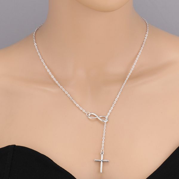 new fashion infinity cross pendant necklaces wedding party event 925 silver plated chain elegant jewelry for women ladies
new fashion infinity cross pendant necklaces wedding party event 925 silver plated chain elegant jewelry for women ladies