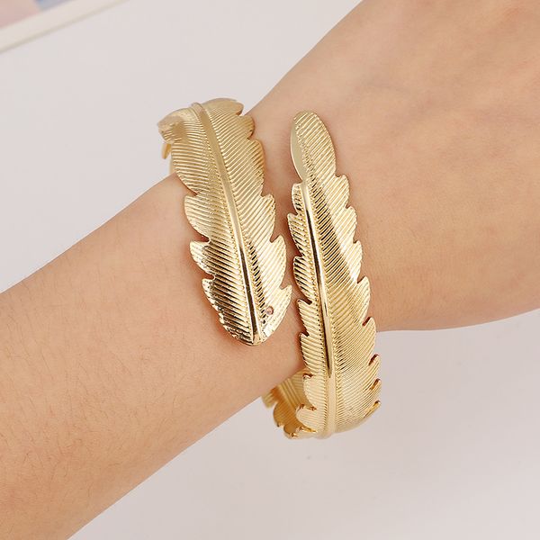 feather charm bangles gold silver colors alloy bracelets women bangles retro exaggeration leaf cuff bangle fashion jewelry, Black
feather charm bangles gold silver colors alloy bracelets women bangles retro exaggeration leaf cuff bangle fashion jewelry, Black