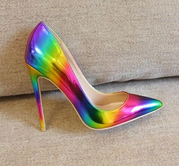 2019 wedding women lady fashion rainbow patent leather poined toes high heeled heels shoes stiletto heel shoes pump 10cm, Black
2019 wedding women lady fashion rainbow patent leather poined toes high heeled heels shoes stiletto heel shoes pump 10cm, Black