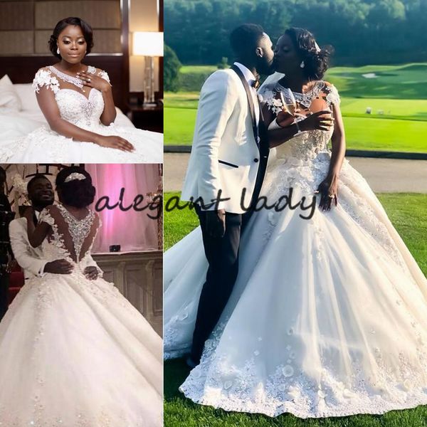 sparkly luxury cathedral train wedding dresses 2019 crystal o-neck 3d floral lace butterfly african arabic church castle garden wedding gown, White
sparkly luxury cathedral train wedding dresses 2019 crystal o-neck 3d floral lace butterfly african arabic church castle garden wedding gown, White