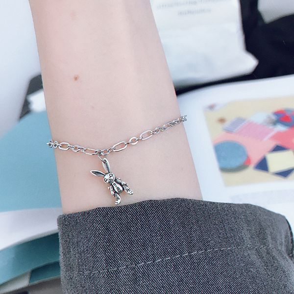 dongguk door mechanical rabbit s925 sterling silver bracelet retro personality chic hip hop rabbit bracelet womens jewelry, Black
dongguk door mechanical rabbit s925 sterling silver bracelet retro personality chic hip hop rabbit bracelet womens jewelry, Black