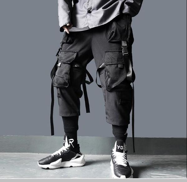 ribbons multi pockets cargo pants men harajuku casual track trouser hip hop streetwear techwear pants joggers men, Black
ribbons multi pockets cargo pants men harajuku casual track trouser hip hop streetwear techwear pants joggers men, Black