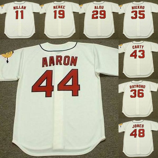 men youth women 11 felix millan 48 mack jones 19 denis menke 44 hank aaron 35 phil niekro 29 felipe alou atlanta 1967 baseball jersey, Blue;black
men youth women 11 felix millan 48 mack jones 19 denis menke 44 hank aaron 35 phil niekro 29 felipe alou atlanta 1967 baseball jersey, Blue;black