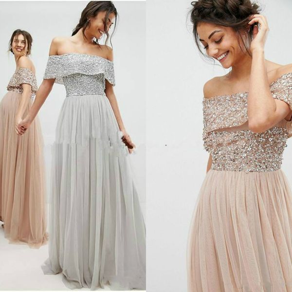 bohemian sequined long bridesmaid dresses 2019 new off the shoulder empire short sleeve evening party gowns formal prom dress, White;pink
bohemian sequined long bridesmaid dresses 2019 new off the shoulder empire short sleeve evening party gowns formal prom dress, White;pink