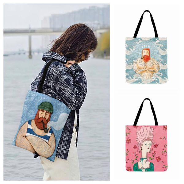 cartoon illustration uncle and loli girl art print tote bag for women casual tote ladies shoulder bag shopping beach
cartoon illustration uncle and loli girl art print tote bag for women casual tote ladies shoulder bag shopping beach
