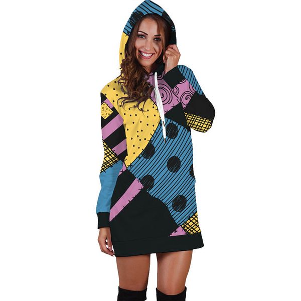 woman sweatshirt dress the nightmare before christmas sally cosplay hoodie pocket drawstring harajuku pullover plus size, Black
woman sweatshirt dress the nightmare before christmas sally cosplay hoodie pocket drawstring harajuku pullover plus size, Black
